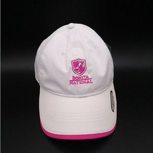 GOLF WHITE/PINK BASEBALL CAP HAT, AHEAD KATE LORD LADIES FIT UPF 50+, NEW W/TAGS